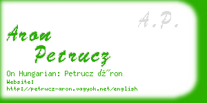 aron petrucz business card